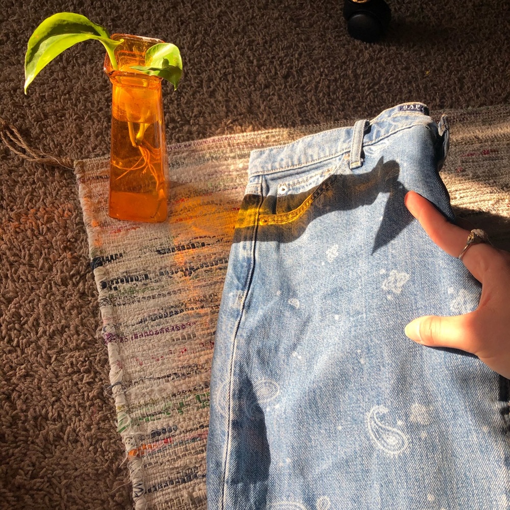 Gap Paisley Best Girlfriend Jeans | Blue and White